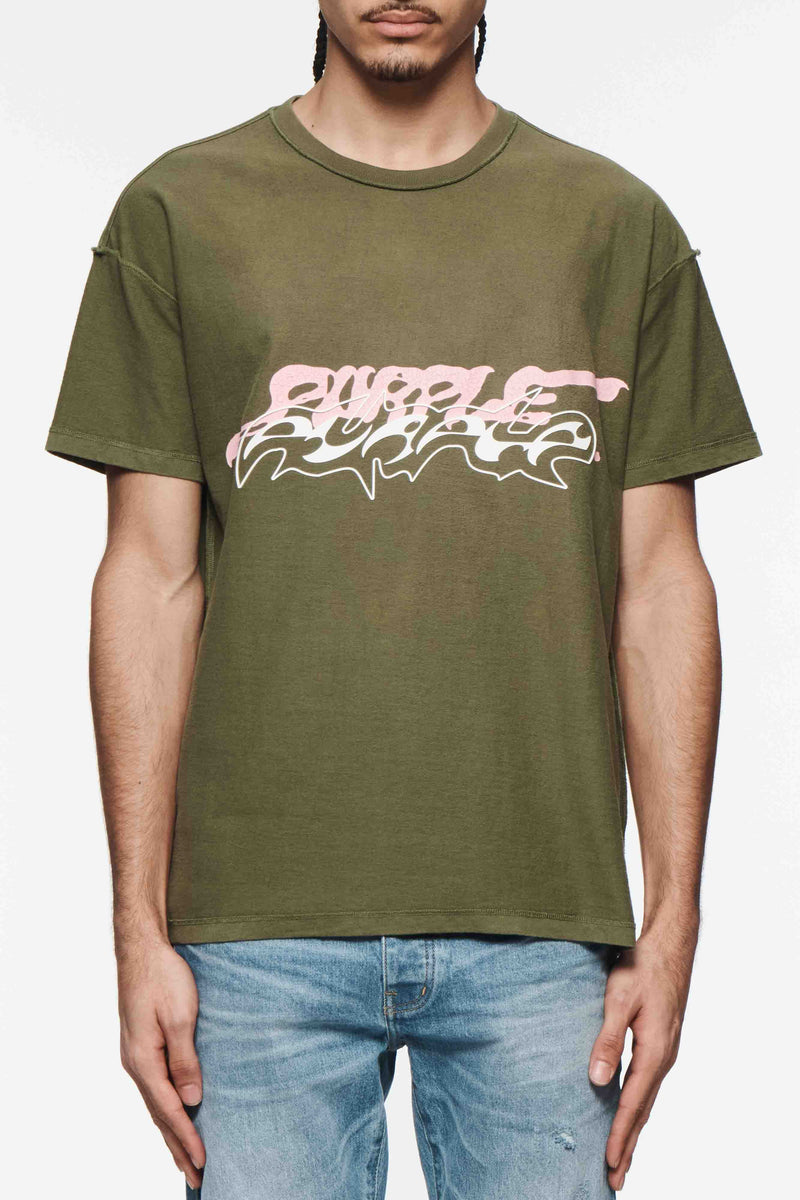 Purple Brand (Green Textured Inside Out Tee)