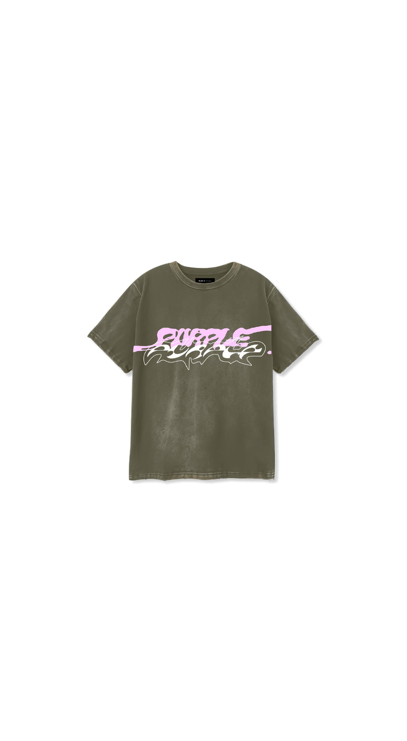 Purple Brand (Green Textured Inside Out Tee)