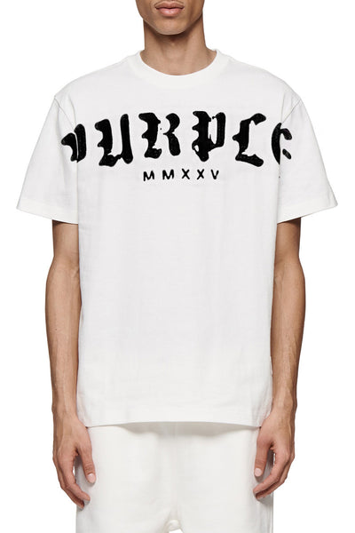 Purple brand white textured jersey t-shirt – Vip Clothing Stores
