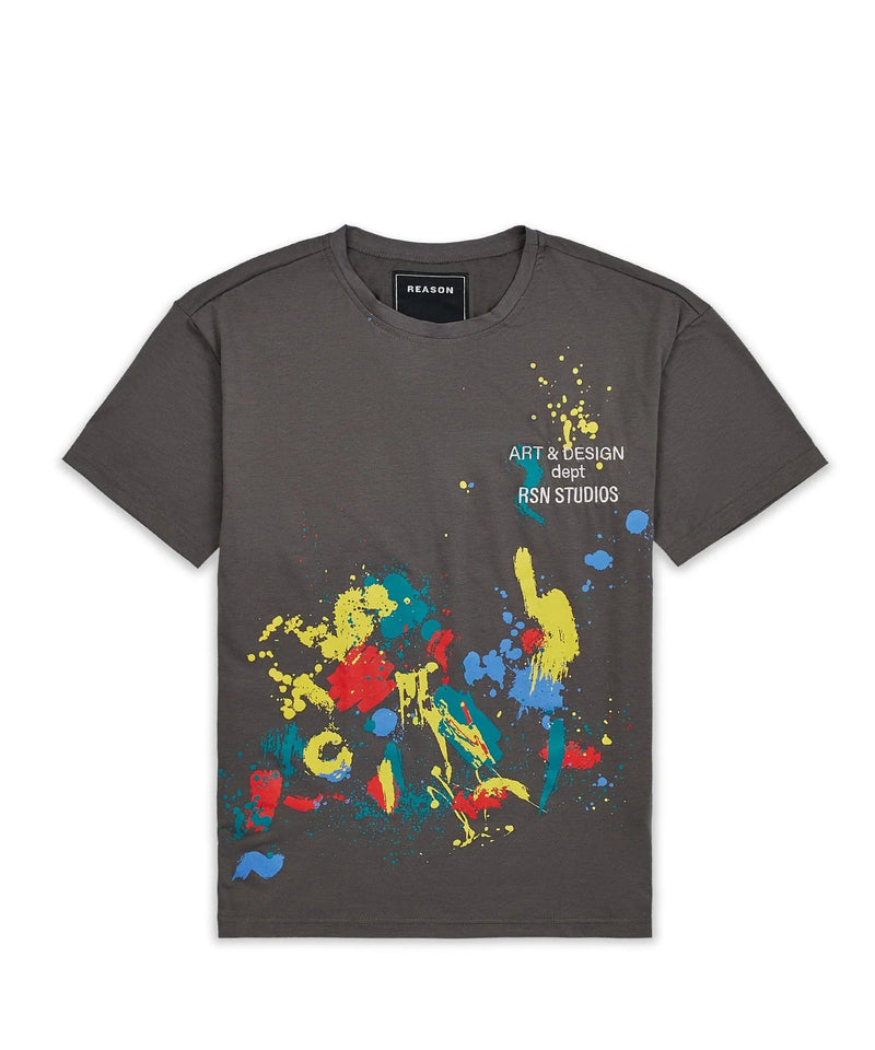 Reason (grey paint splatter box t-shirt)