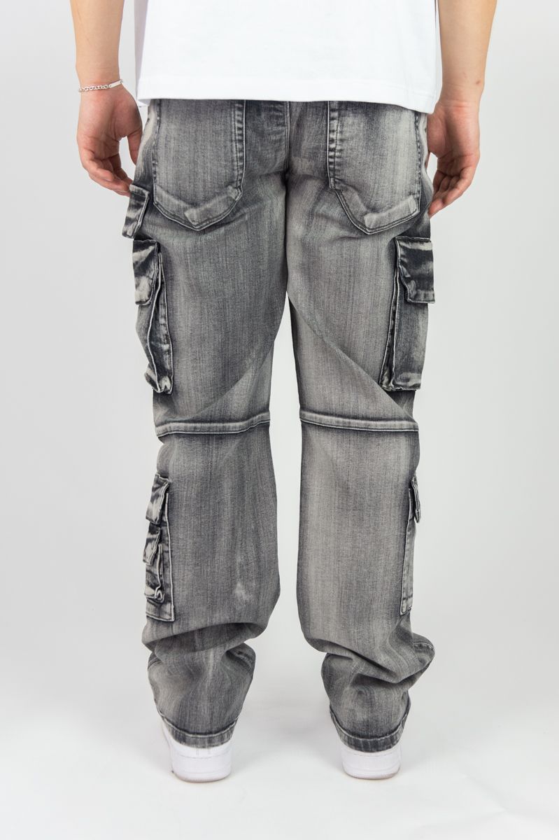 Rebel minds grey relaxed fit cargo jean