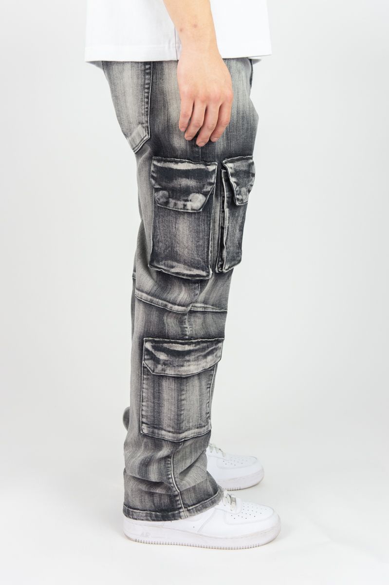 Rebel minds grey relaxed fit cargo jean