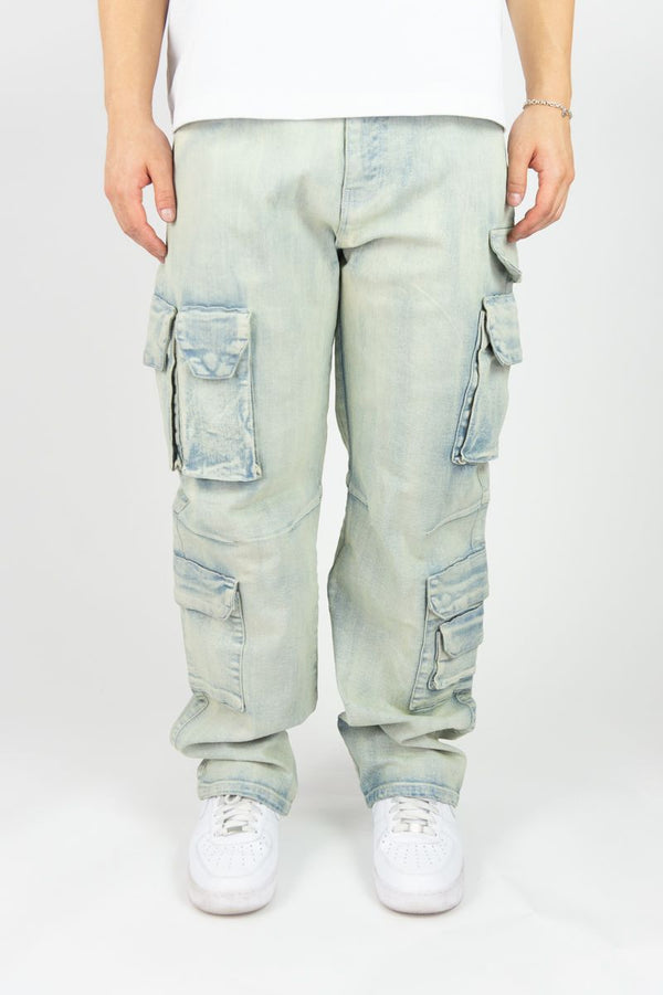 Rebel minds light vintage relaxed fit cargo jean