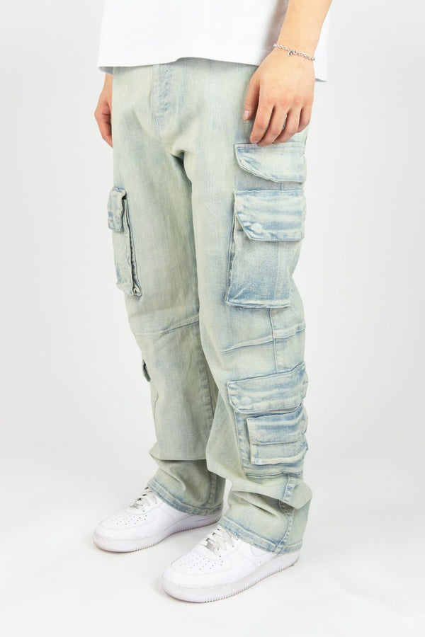 Rebel minds light vintage relaxed fit cargo jean