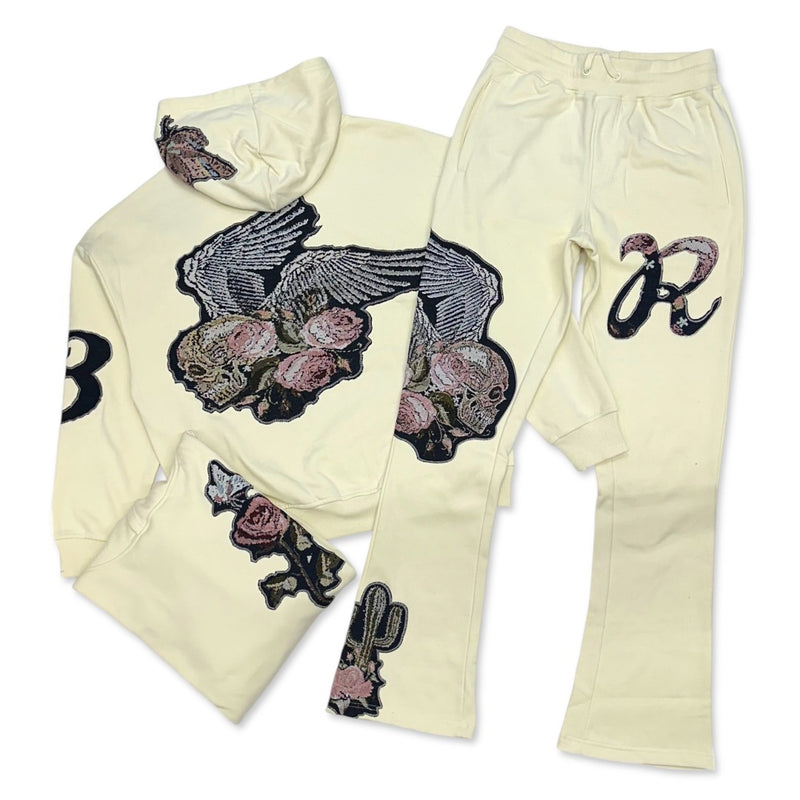 Rebel Minds (Cream tapestry patches jogging set)