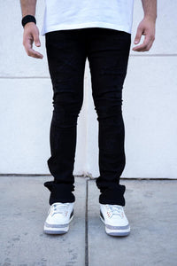 Reelistik nyc (Black hudson stacked zipper bottom premium denim jean)
