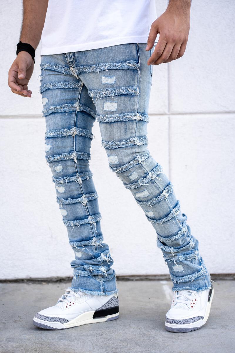 Reelistik nyc (light blue pierre stacked premium denim jean)