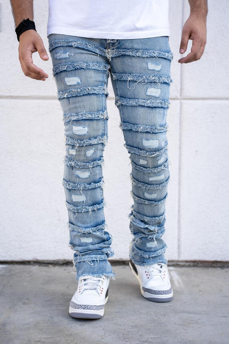 Reelistik nyc (light blue pierre stacked premium denim jean)