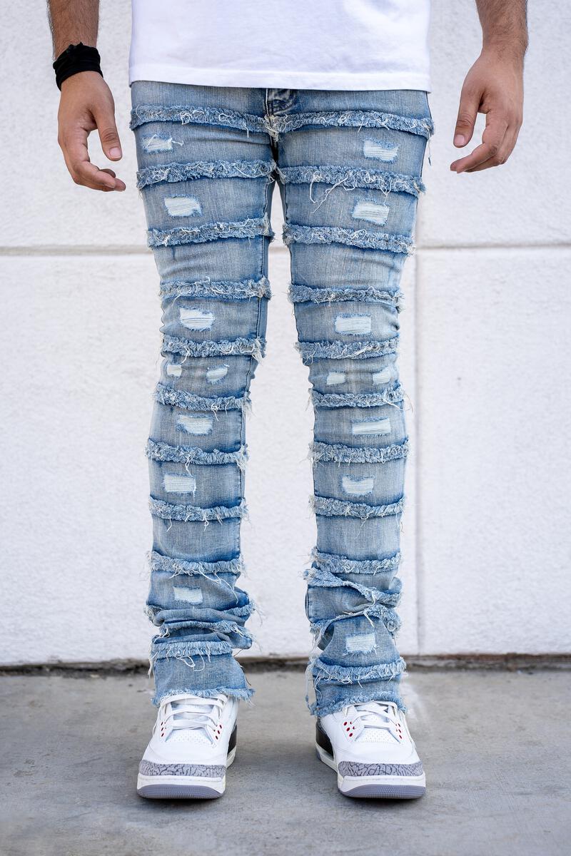 Reelistik nyc (light blue pierre stacked premium denim jean)