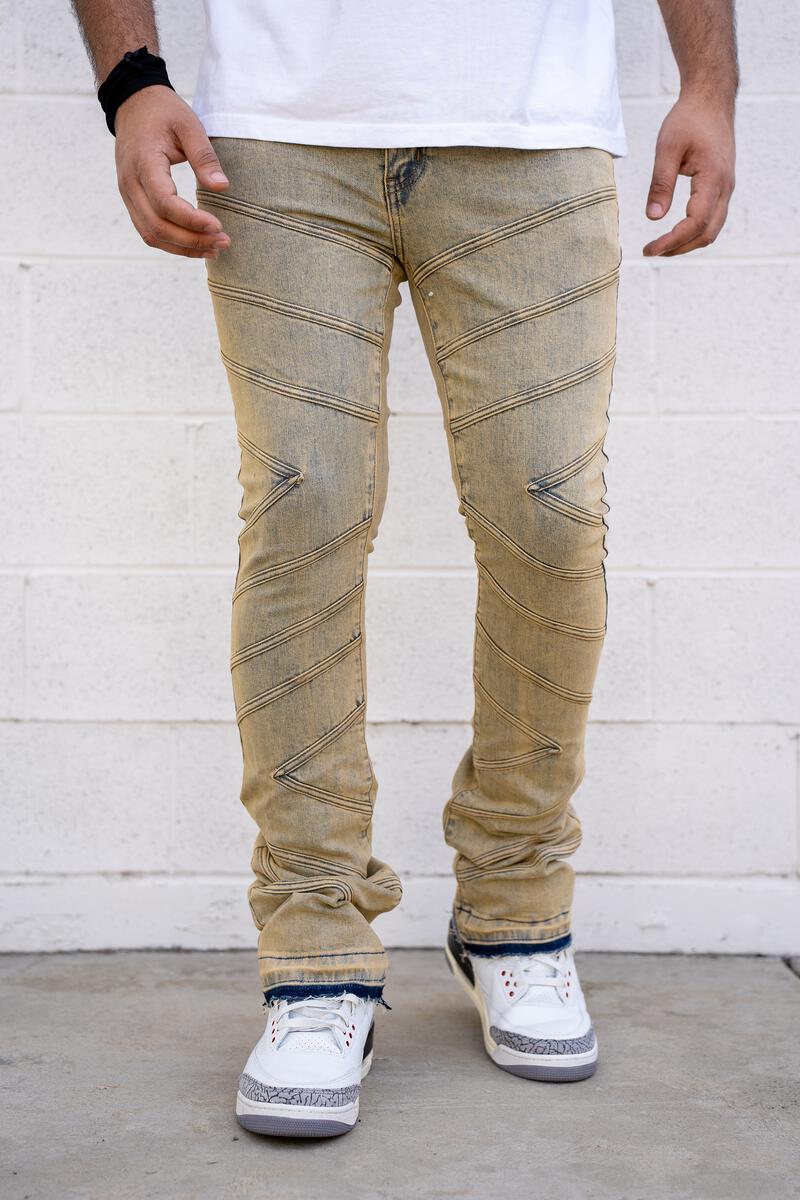 Reelistik Nyc (Tan blue adonis stacked premium denim jean)