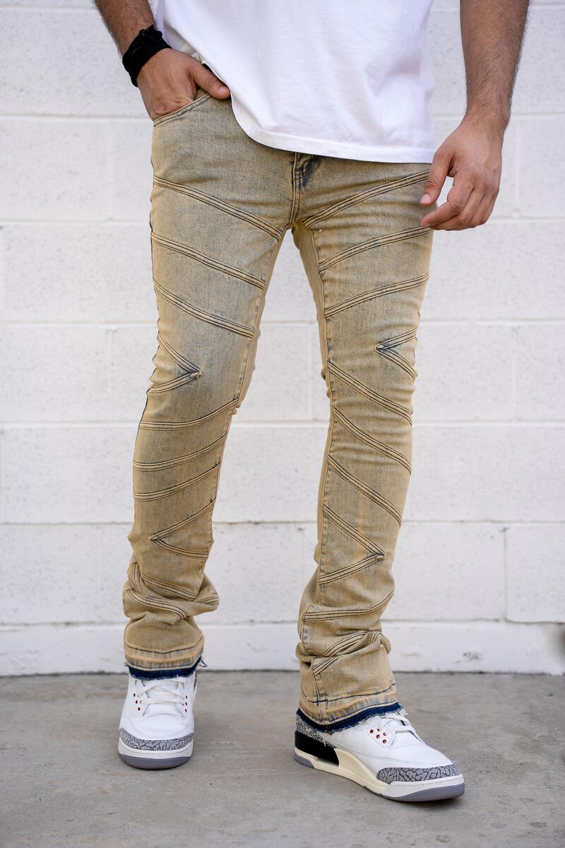 Reelistik Nyc (Tan blue adonis stacked premium denim jean)