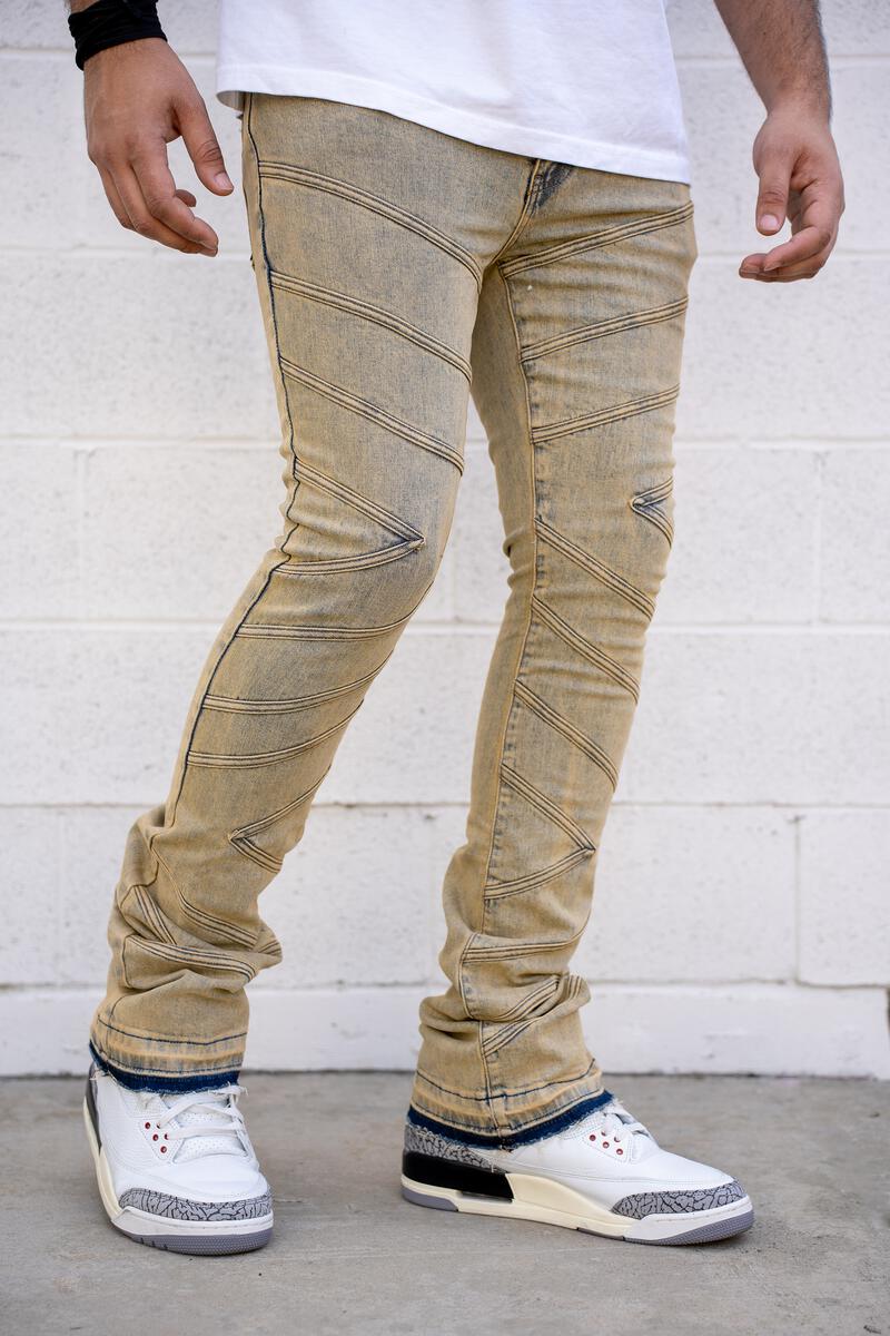 Reelistik Nyc (Tan blue adonis stacked premium denim jean)