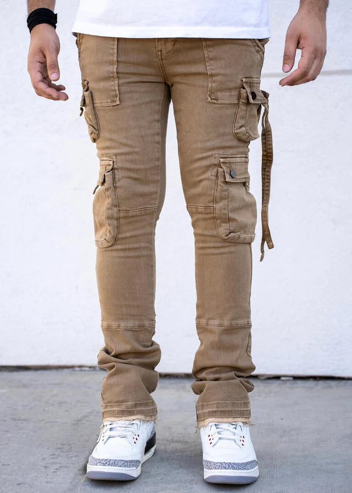 Reelistik nyc (Luke brown cargo stacked denim jean)