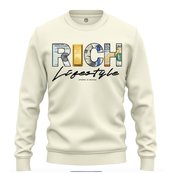 Streetz Iz Watchin (Cream "Rich Life Style" Sweater)