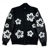 Roku Studio Black “Tear Drip Floral Varsity Jacket