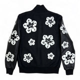 Roku Studio Black “Tear Drip Floral Varsity Jacket
