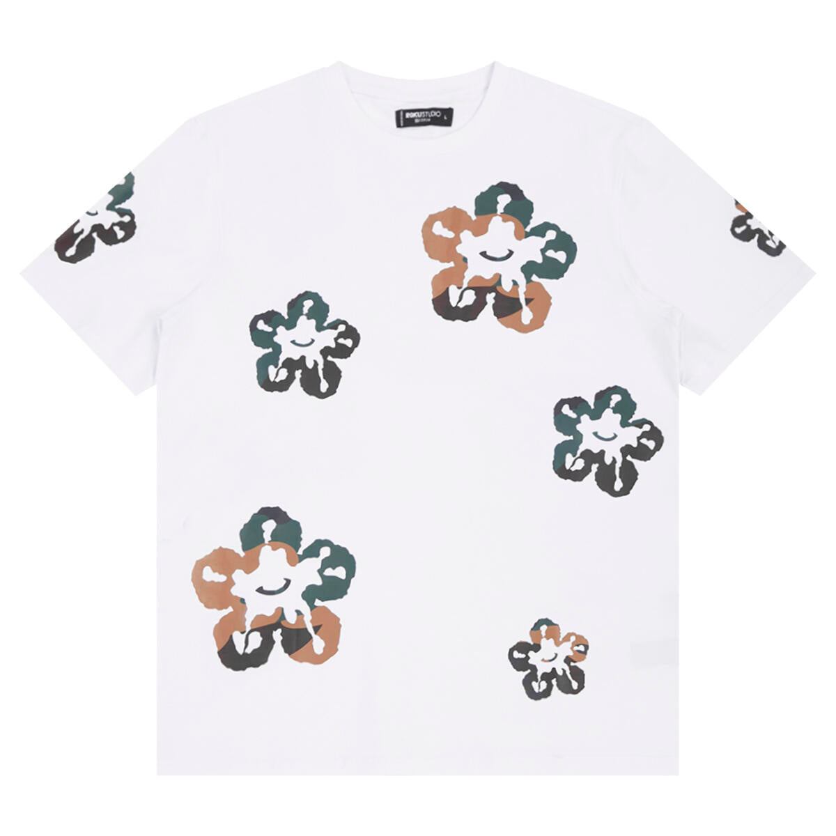 roku Tシャツ Roku Studio (White Woodland Camo Tear Drip T-Shirt) – VIP Clothing