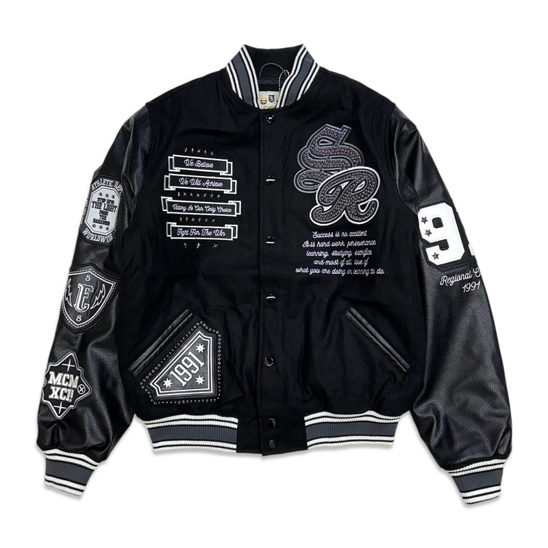 Smoke rise (Black "fight for the win varsity jacket)