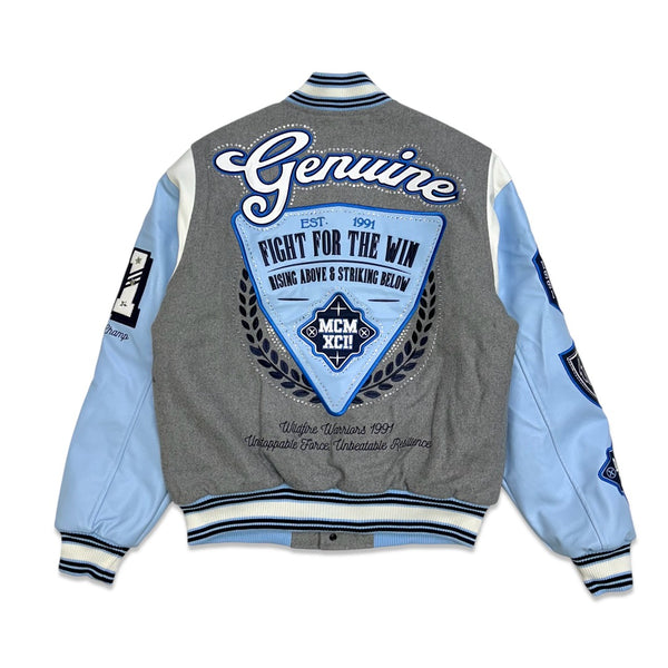 Smoke rise (Heather grey "fight for the win varsity jacket)