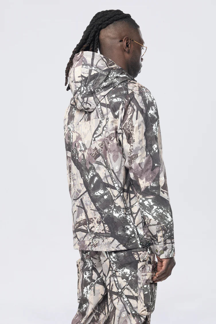 Smoke rise (Olive camo Utility Windbreaker Jacket)