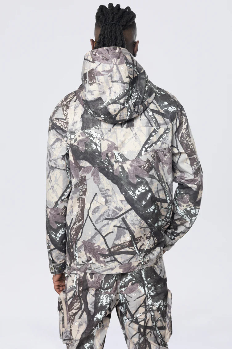 Smoke rise (Olive camo Utility Windbreaker Jacket)