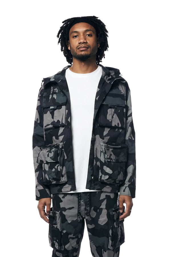 Smoke rise (stone camo Windbreaker Utility Jacket)