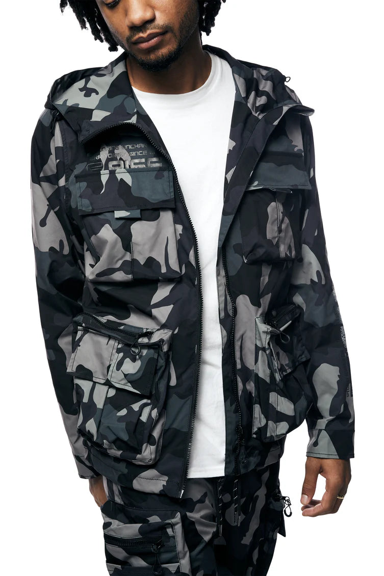 Smoke rise (stone camo Windbreaker Utility Jacket)