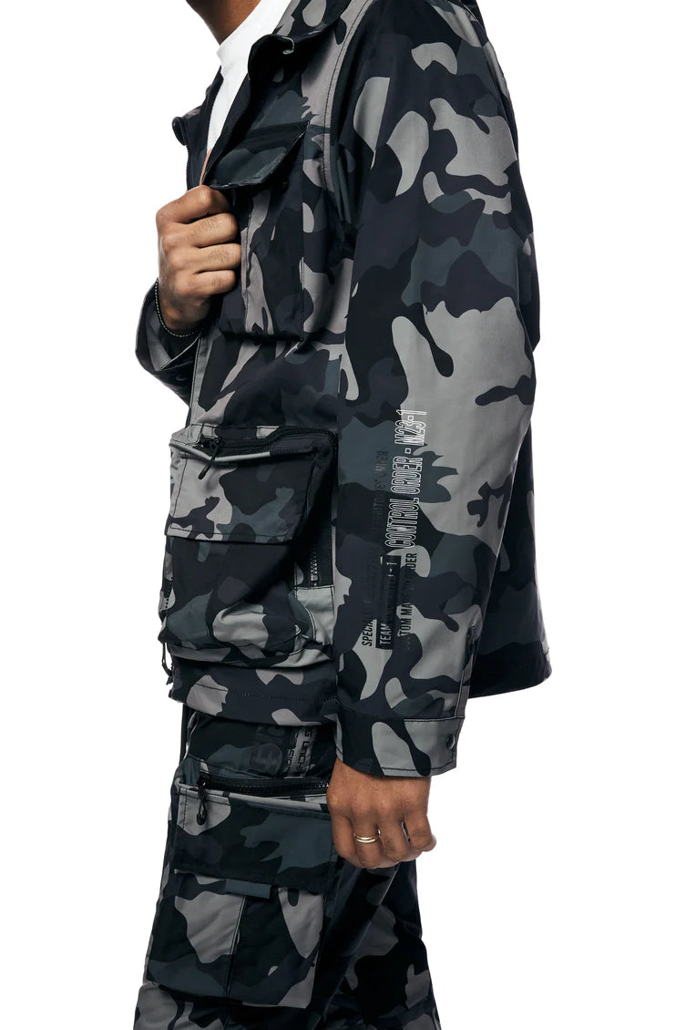 Smoke rise (stone camo Windbreaker Utility Jacket)