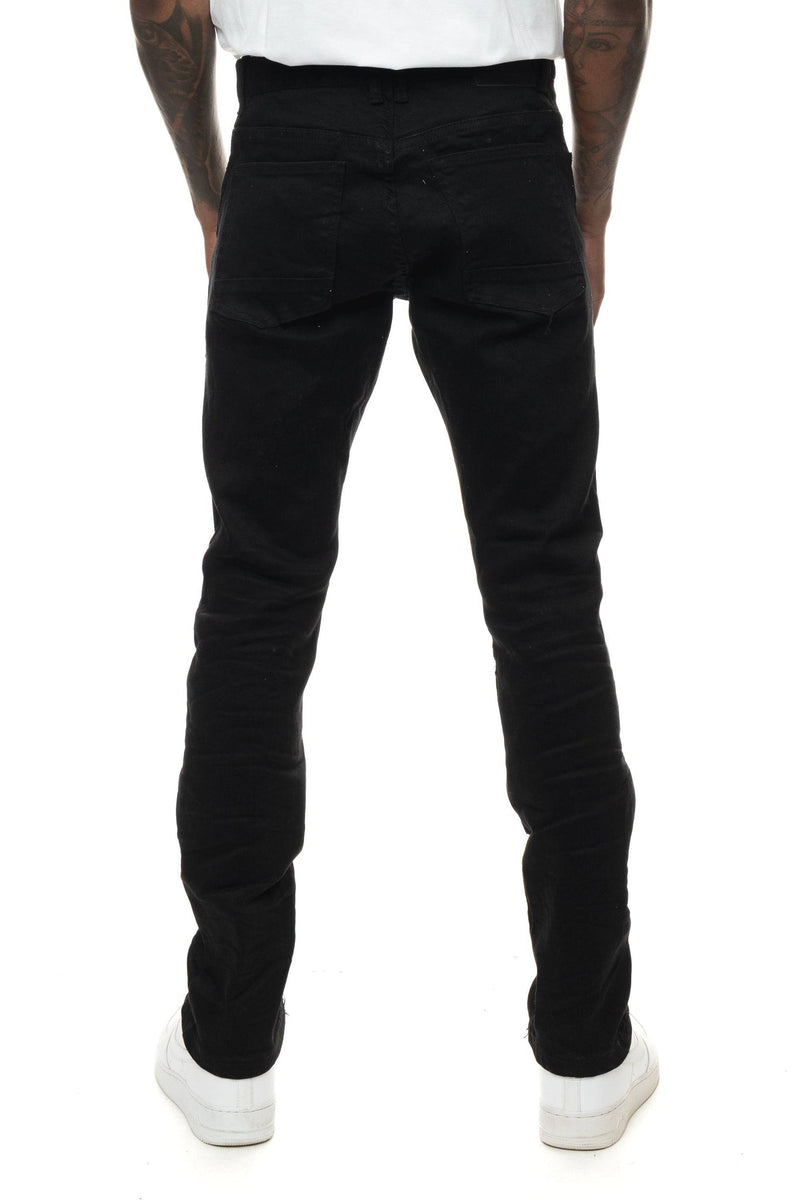 Smoke rise (black heavy rip repair slim tapered jean)