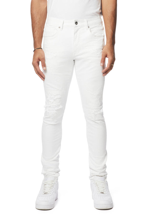 Smoke Rise (White vintage Washed Slim Tapered Denim Jean)