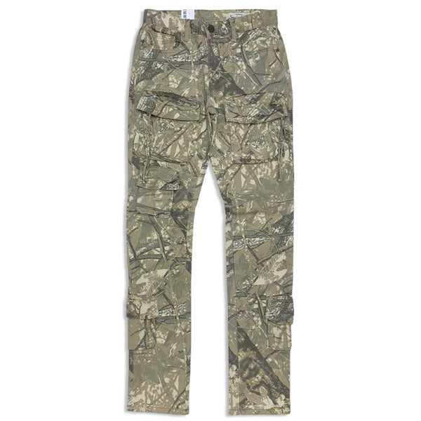 Smoke rise (khaki camo cargo denim pant)