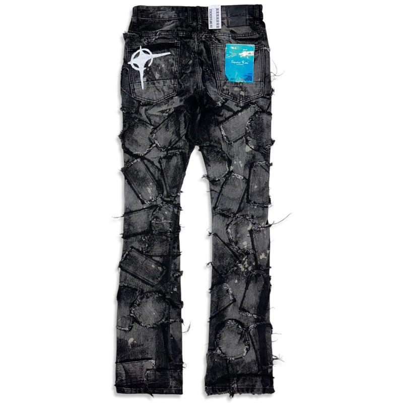 Smoke rise (nickel black stacked jean)