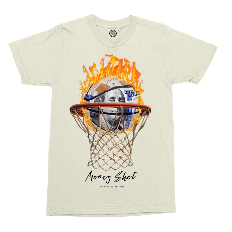 Steetz iz watchin (cream "money shot t-shirt)