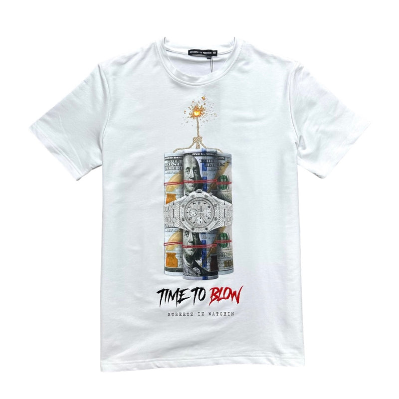 Streetz Iz Watchin (White "Time to blow" T-Shirt)