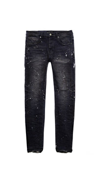 Purple Brand Reflective Paint Repair Jeans Black