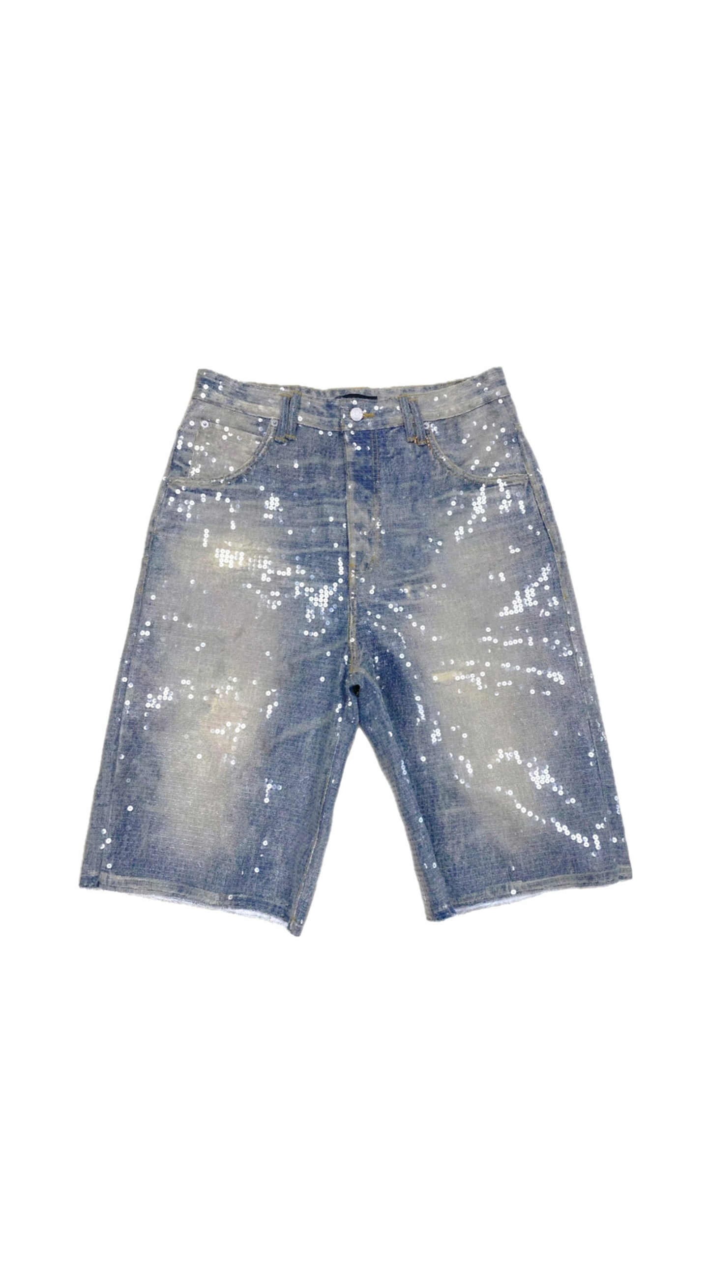 Purple Brand Long Shorts Sequin Light Indigo