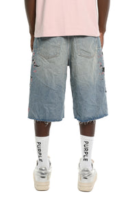 Purple Brand beaded Splatter Shorts Mid Indigo