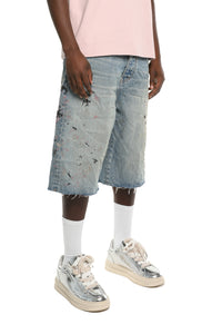 Purple Brand beaded Splatter Shorts Mid Indigo