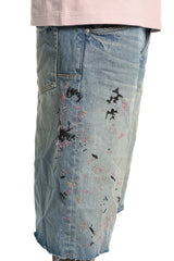 Purple Brand beaded Splatter Shorts Mid Indigo