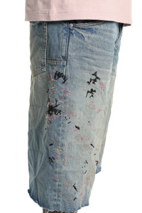 Purple Brand beaded Splatter Shorts Mid Indigo