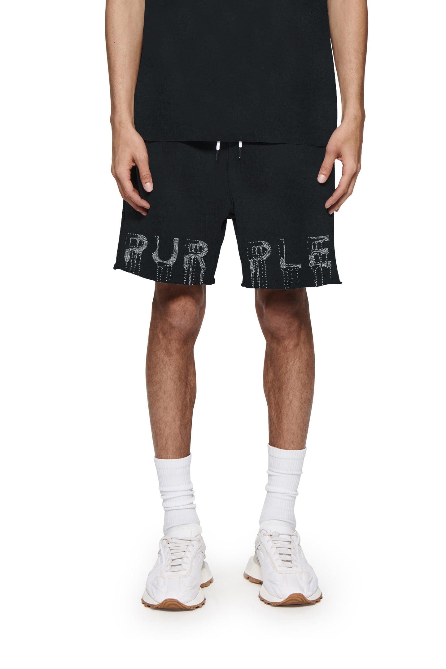 Purple Brand  Hotfix Crystal Shorts Black