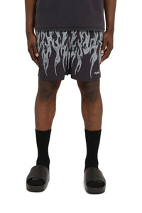 Purple Brand Flames All Round Shorts Navy