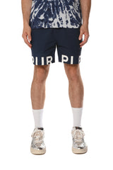 Purple Brand Wordmark Cut All Around Shorts Navy