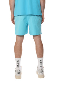Purple Brand Wordmark Cut All Around Shorts Blue