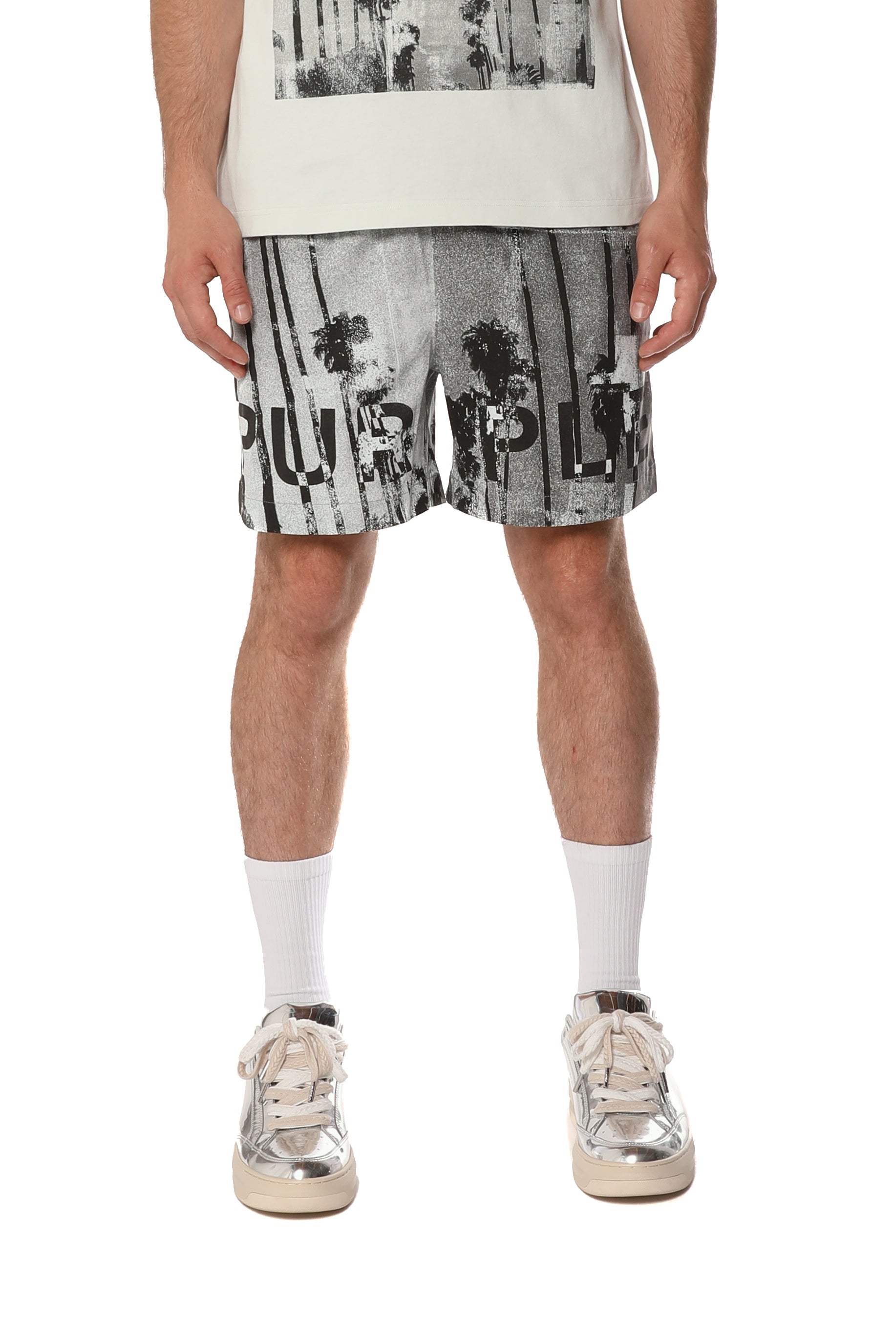 Purple Brand Mirage All Around Shorts Ice Melt Gray