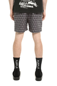 Purple brand Cube Monogram All Around Shorts Gray