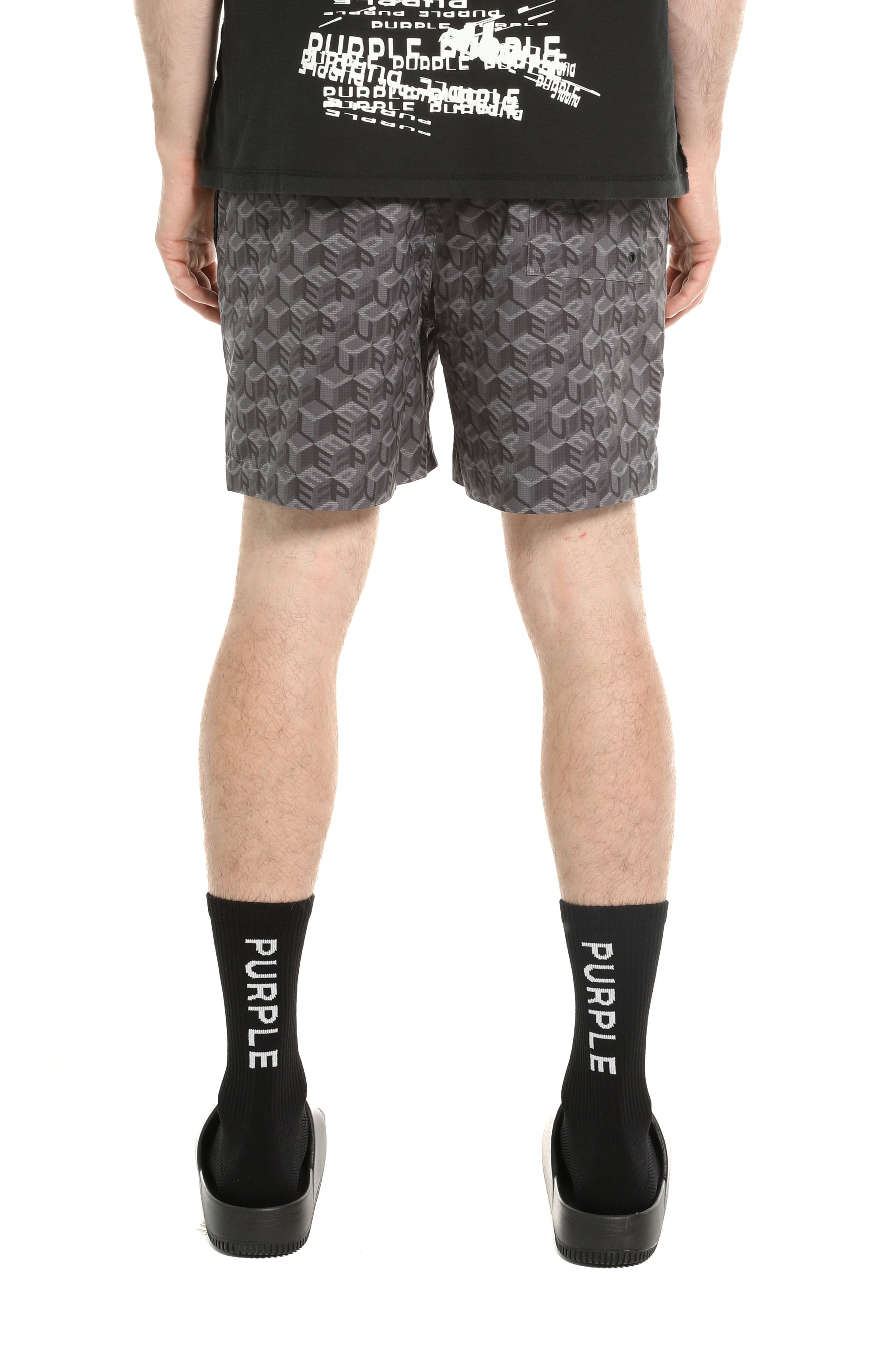 Purple brand Cube Monogram All Around Shorts Gray