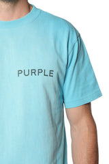 Purple Brand Wordmark Dupe Tee Cyan Blue