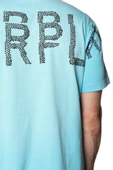 Purple Brand Wordmark Dupe Tee Cyan Blue