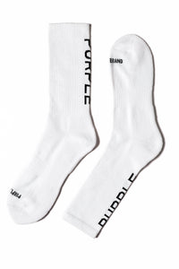 Purple Brand Cotton Crew Sock White